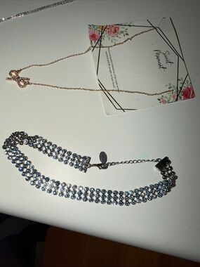 Sweet Moment Blue Crystal Choker Necklace bundle